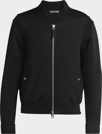Tom Ford Men & apos;s Cotton and Viscose Ribbed Bomber Jacket