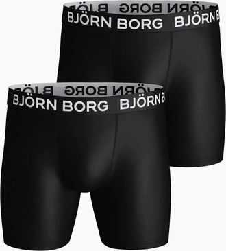 Bj&ouml;rn Borg Mens 2-Pack Sports Performance Boxer Briefs, Black - Size: 32/30/31