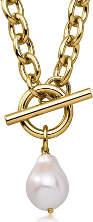 Ross-Simons Italian 14kt Yellow Gold-Plated Necklace With Simulated Baroque Pearl