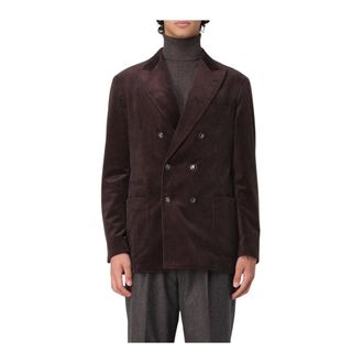 Brunello Cucinelli Blazers, male, Brown, 2XL, Double Breasted Blazer