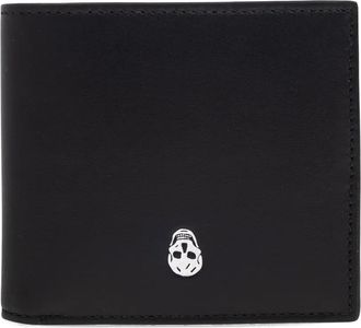 Alexander McQueen Portafoglio bi-fold con motivo teschio - Nero