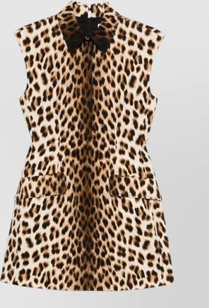Sportmax animal print mini dress bow pockets