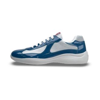 Prada Americas Cup Sneakers - Heren - Schoenen - Blauw - Maat: 39 1/2 EU Leer