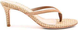 Gianvito Rossi Calypso 70 Raffia Thong Mule - Sand - 37 (IT37 / UK4)