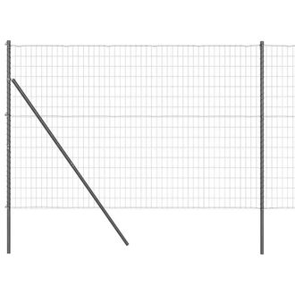 Berkfield Home Euro Fence with 7 Posts 1.5x10 m Galvanised Steel Grey in Silver