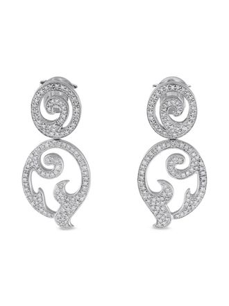Tous 18K white gold Swirl diamond earrings - women - 18kt White Gold/Diamond - One Size - Silver