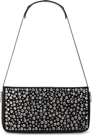 Alexander Wang Siren Pochette Crystal Embellished Leather Shoulder Bag in Black at Nordstrom