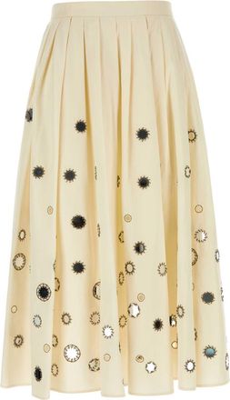 Prada Cr&egrave;me Katoenen Rok