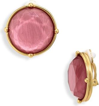 Karine Sultan Mocha Stone Clip-On Earrings in Gold at Nordstrom