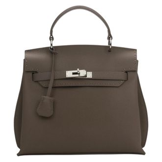 Estro & Luminara Handbags, female, Gray, Size: ONE SIZE Classic Satchel Bag