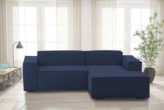 Talamo Italia Talamo Italia - Sof&aacute; Fijo Lidia, Gran Sof&aacute; Modular De 2 Plazas Con Pen&iacute;nsula A La Derecha, 100% Made In Italy, Sof&aacute; Moderno En Tela, Cm 240x170h70, Az