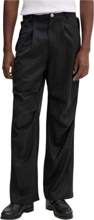 Bluemarble Rechte broek - Heren - Straight fit broeken - Zwart - S - Wol - Broeken