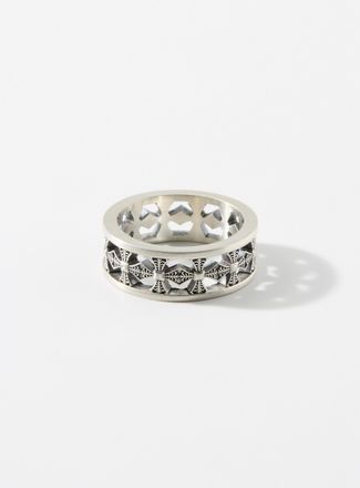 Serge DeNimes Mens Openwork cross silver ring