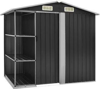 vidaXL Cobertizo Jard&iacute;n Y Estanter&iacute;a Hierro Antracita 205x130x183 Cm Vidaxl