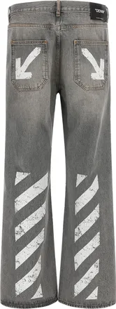 Off-white Relaxed-Fit Cotton Jeans - Gray