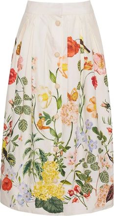 Cara Cara Marge floral-print pleated midi skirt - Neutrals