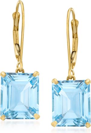 Ross-Simons Sky Blue Topaz Drop Earrings in 14kt Yellow Gold