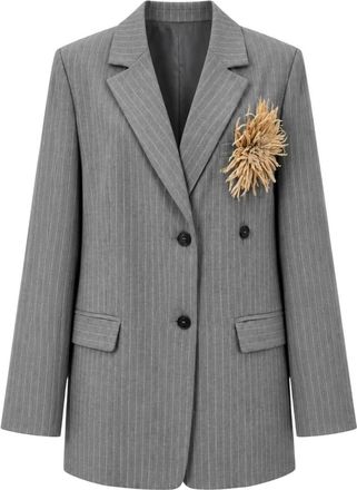 PDR Phisique Du Role Blazer de Doble Botonadura con Raya Diplom&aacute;tica - Jackets - Mujer - Gris - XL