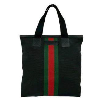 Gucci Pre-owned Tote Bags, female, Black, Size: ONE SIZE Pre-owned Nylon Leather Tote Bag