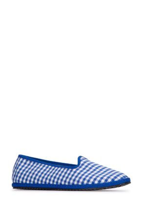 Vibi Venezia Gingham Canvas Flat - Blue