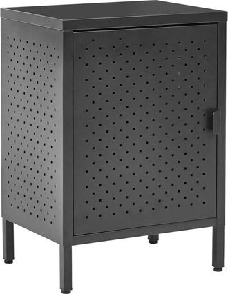 Beliani Storage Unit Black Steel Office Cabinet with 2 Shelves Powder Coated Modern Industrial Home Office MATAUR