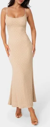 Bebe Floral Lace Body-Con Maxi Dress in Sand at Nordstrom Rack, Size X-Large