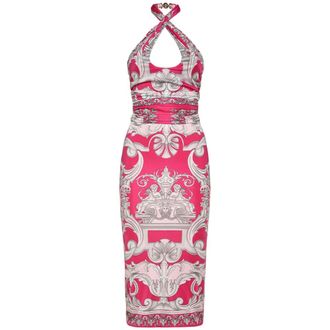 Versace Dames, Jurken, Roze, Maat: 2XS Leer