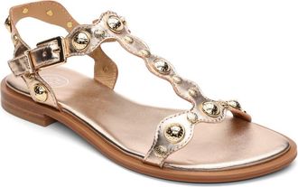 Ash Phanny Metallic Studded Ankle Strap Sandal in Mekong Gold at Nordstrom, Size 11Us