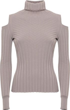 D.exterior Jersey de cuello alto acanalado - Knitwear - Mujer - Beige - XS