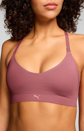 Puma Bustier PUMA PUMA WOMEN 3D KNIT SPORT TRIANGLE TOP, Damen, Gr. M, N-Gr, rosa (dusty pink), Single Jersey, Obermaterial: 89% Polyamid, 11% Elasthan, BH