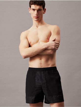 Calvin Klein Mens Ripstop Medium Swim Shorts - Black - XXL
