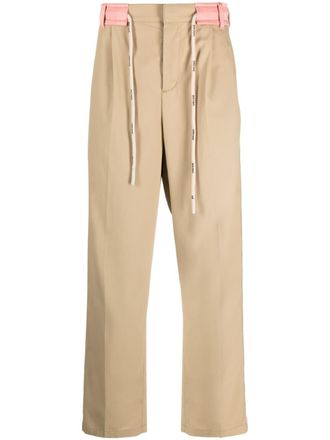 Palm Angels Broek met trekkoordtaille - Beige