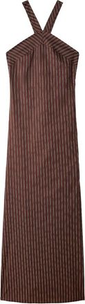 Patrizia Pepe Patrizia Pepe, Maxi Dresses, female, Brown, Size: S Long Stretch Poplin Dress