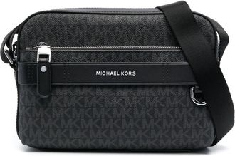Michael Kors monogram print shoulder bag - men - Calf Leather - OS - Black