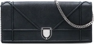 Dior Pre-owned Womens Grained Calfskin Diorama Pochette Clutch - Black Leather - One Size
