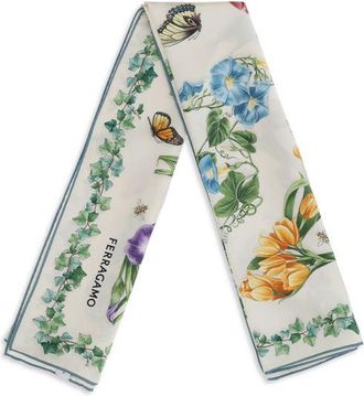 Ferragamo Womens Multicolor Silk Scarf