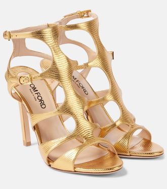 Tom Ford Paradis snake-effect leather sandals