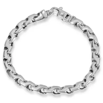 Pompeii3 Mens 14k Gold (34gram) or Platinum (50gram) 6.5mm Link Bracelet 8.5