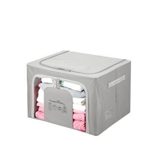 KASANOVA Scatola armadio 50x40x33 cm doppia cerniera e scritta grigio