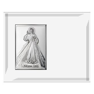 OEM Cuadro Jes&uacute;s En Ti Conf&iacute;o Plateado Moderno Sobre Panel Blanco 25x20 Tama&ntilde;o: 25x20cm Sku: Vl883bi