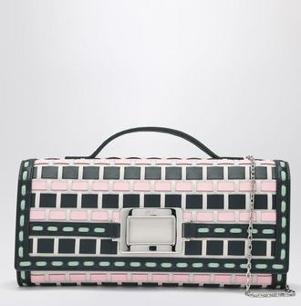 Roger Vivier Belle Vivier Ice/Pink/Navy Blue Clutch Bag