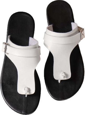 Generic Flip Flops Womens Black Beach Sandals, Hollow Casual Slippers, Flat Shoes, Retro Sandals, Womens Summer Shoes, Breathable Shoes Without Laces, White, 