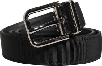 Dolce & Gabbana Viscose Leren Riem met Metalen Gesp - Heren - Riemen - Zwart - ONE Size - Leer - Accessoires