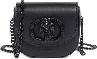 Kurt Geiger Micro Chelsea Leather Saddle Bag in Black at Nordstrom Rack