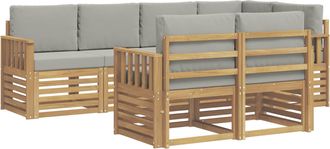 vidaXL Conjunto De Sof&aacute;s De Exterior 7 Uds. Blanco Y Gris Claro Vidaxl