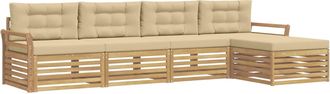vidaXL Conjunto De Sof&aacute;s De Exterior 5 Uds. Y Beige Vidaxl