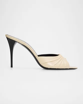 Saint Laurent Babylone 90MM Leather Stiletto Mules