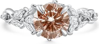 Pompeii3 Certified Fancy vivid Pink 3Ct Diamond Engagement Ring Platinum Lab Grown 7.5 Size: 7.5