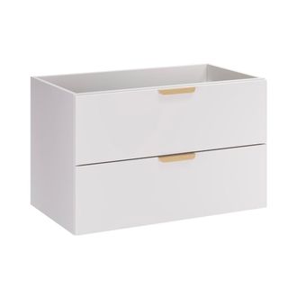 Petits Meubles Mueble de ba&ntilde;o 80cm mate paneles laminados blanco