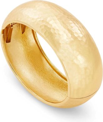 Savvy Cie Jewels GOLD PLATED OVER BRASS TEXTURED BANGLE